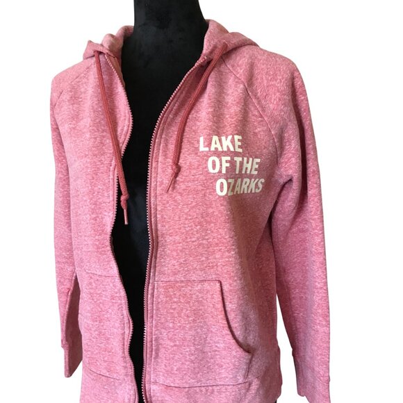 Upcycled Lake of Ozarks Hoodie, M: Zip-Up Sweatshirt, Landmarks Marinas - Picture 5 of 10